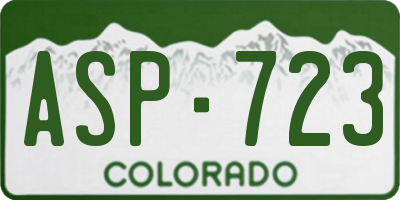 CO license plate ASP723