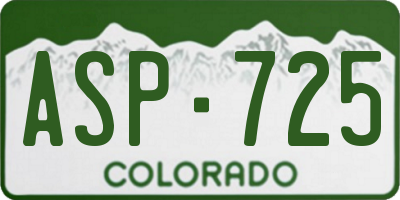 CO license plate ASP725