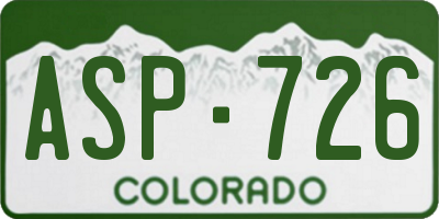 CO license plate ASP726