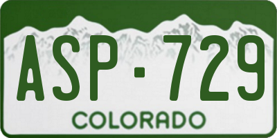 CO license plate ASP729