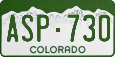 CO license plate ASP730