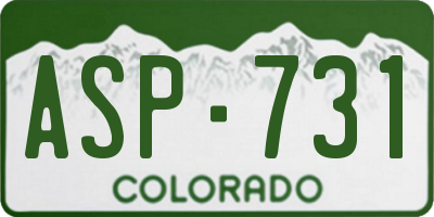 CO license plate ASP731