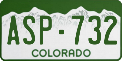 CO license plate ASP732