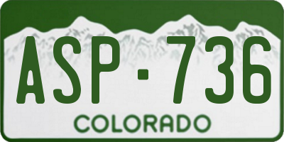 CO license plate ASP736