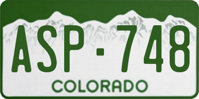 CO license plate ASP748