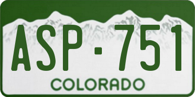 CO license plate ASP751