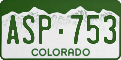 CO license plate ASP753