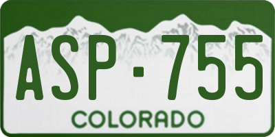 CO license plate ASP755