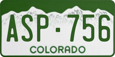 CO license plate ASP756