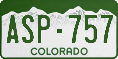 CO license plate ASP757