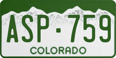 CO license plate ASP759