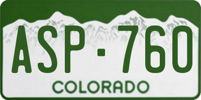 CO license plate ASP760