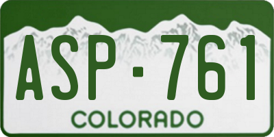 CO license plate ASP761