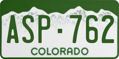 CO license plate ASP762