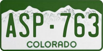CO license plate ASP763