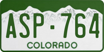 CO license plate ASP764