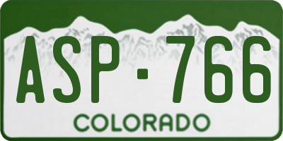 CO license plate ASP766