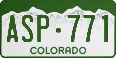 CO license plate ASP771