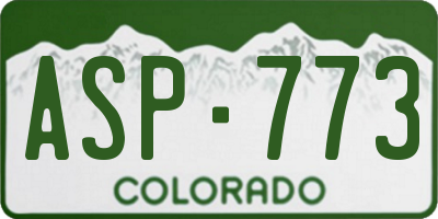 CO license plate ASP773