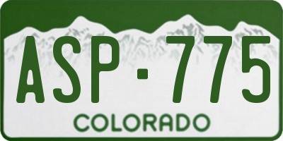 CO license plate ASP775