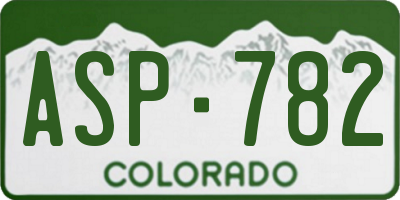 CO license plate ASP782
