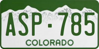 CO license plate ASP785