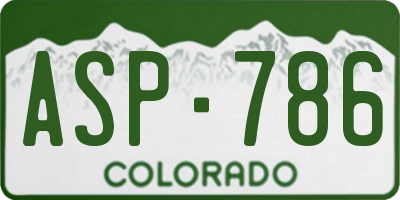 CO license plate ASP786