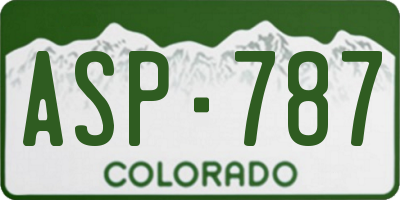 CO license plate ASP787