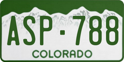 CO license plate ASP788