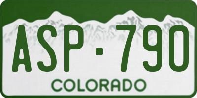 CO license plate ASP790