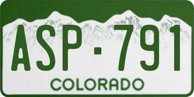 CO license plate ASP791