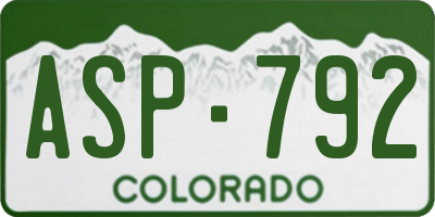 CO license plate ASP792