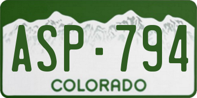 CO license plate ASP794