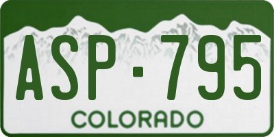 CO license plate ASP795