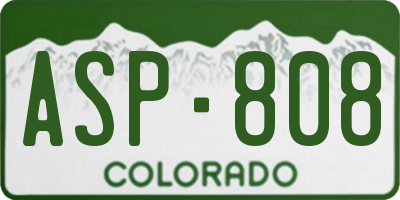 CO license plate ASP808