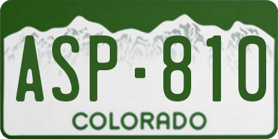 CO license plate ASP810