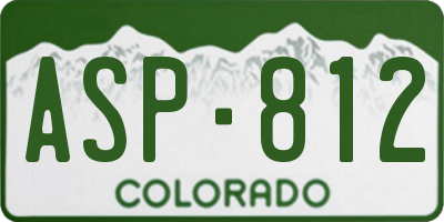 CO license plate ASP812
