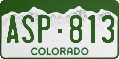 CO license plate ASP813