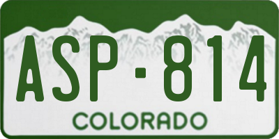 CO license plate ASP814