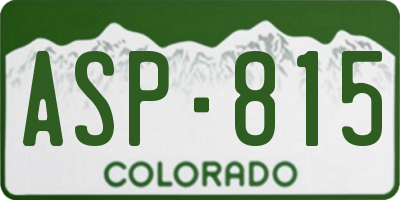 CO license plate ASP815