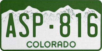 CO license plate ASP816