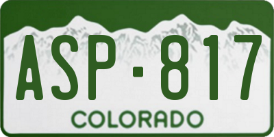 CO license plate ASP817