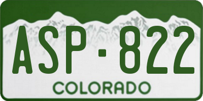 CO license plate ASP822