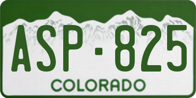 CO license plate ASP825
