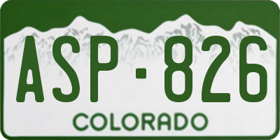 CO license plate ASP826