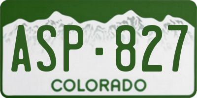CO license plate ASP827