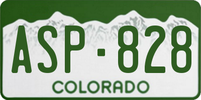 CO license plate ASP828