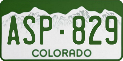 CO license plate ASP829