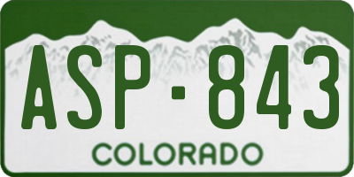 CO license plate ASP843