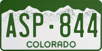 CO license plate ASP844